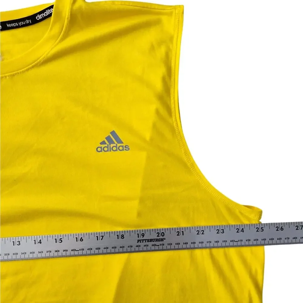 Vintage Y2K Adidas Climalite Bright Yellow Sleeveless Performance Crew Size 2XL